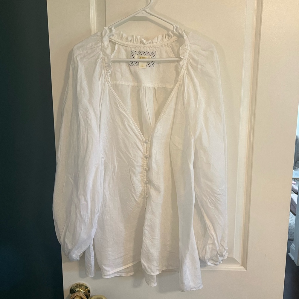 White linen blouse